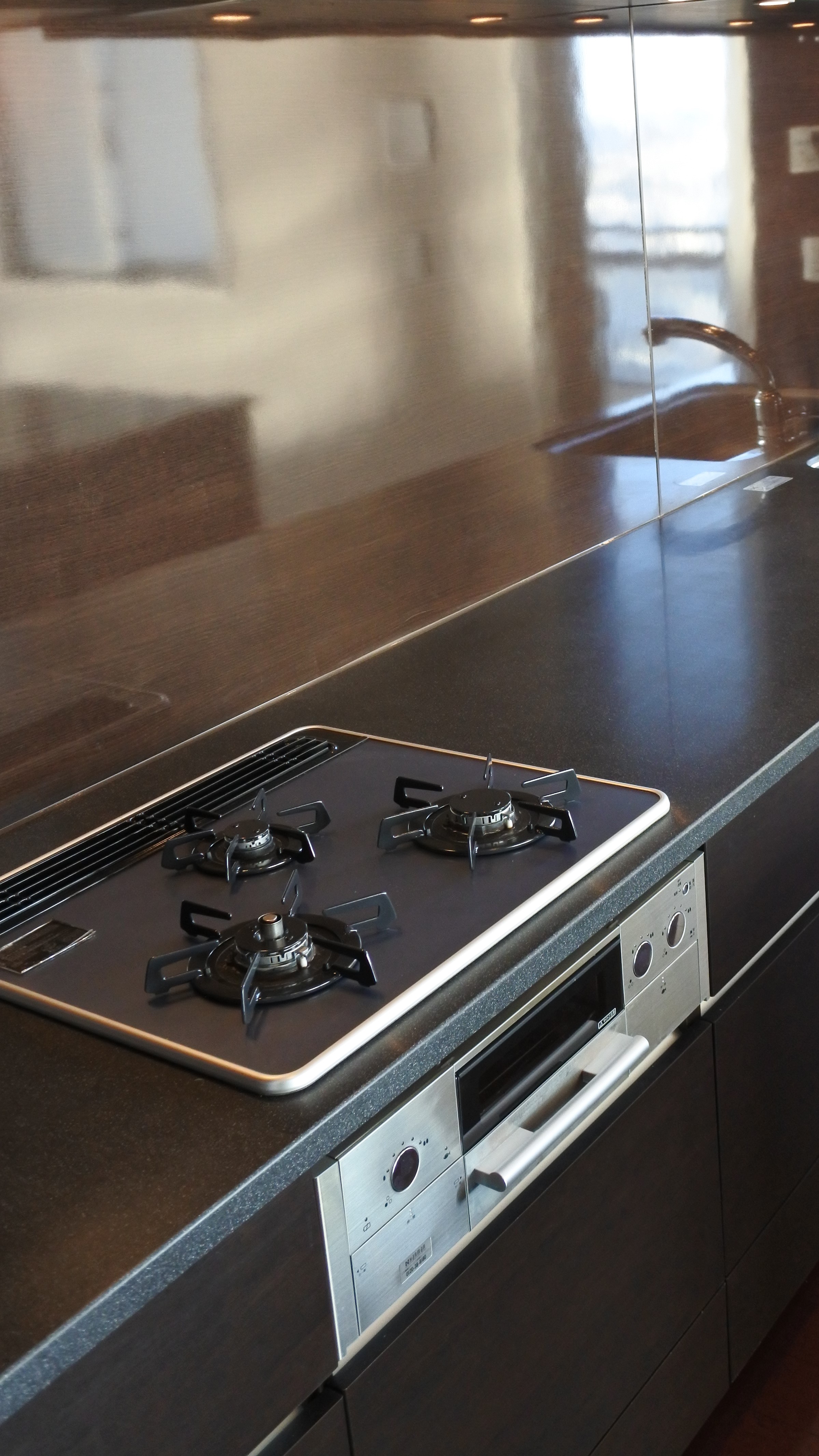 グリル付き２口コンロ